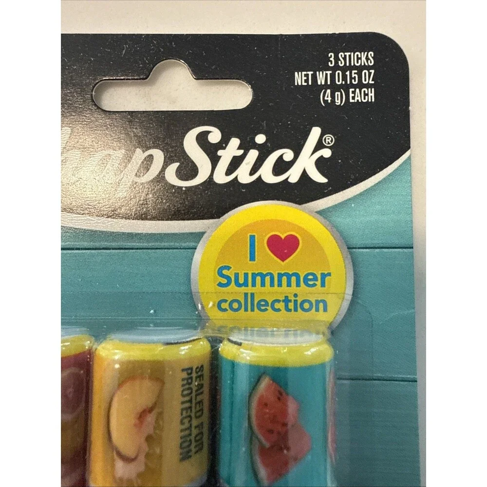 Chapstick I Love Summer Lip Balm Sweet Watermelon Peaches & Cream Pink Lemonade